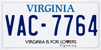 VA license plate VAC7764
