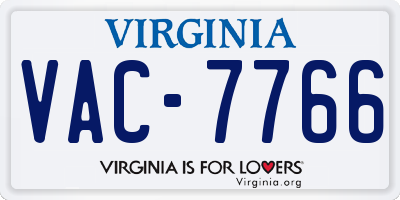 VA license plate VAC7766