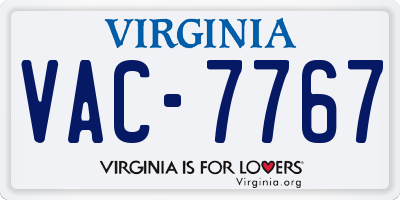 VA license plate VAC7767