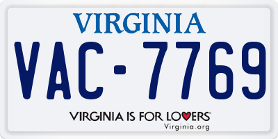VA license plate VAC7769
