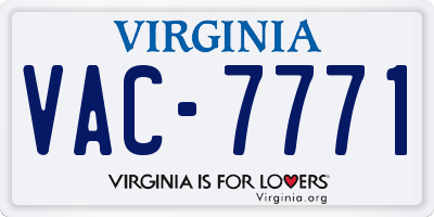 VA license plate VAC7771