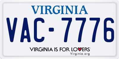 VA license plate VAC7776
