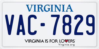 VA license plate VAC7829