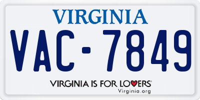 VA license plate VAC7849