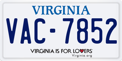 VA license plate VAC7852