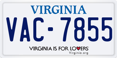 VA license plate VAC7855