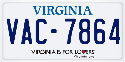 VA license plate VAC7864