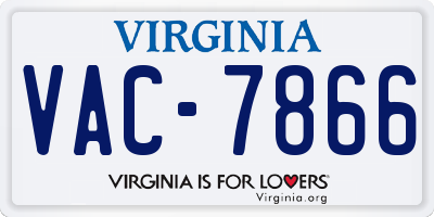 VA license plate VAC7866