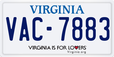 VA license plate VAC7883