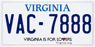 VA license plate VAC7888