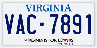 VA license plate VAC7891