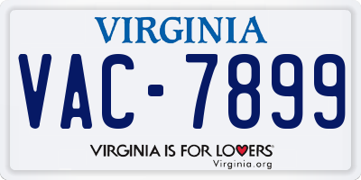 VA license plate VAC7899