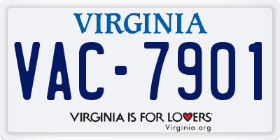 VA license plate VAC7901