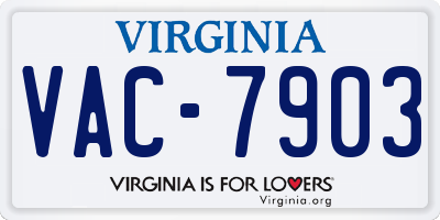 VA license plate VAC7903