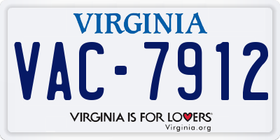 VA license plate VAC7912
