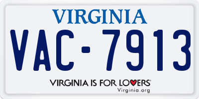 VA license plate VAC7913