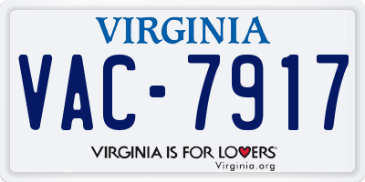 VA license plate VAC7917