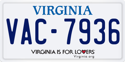 VA license plate VAC7936