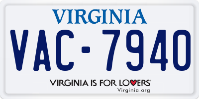 VA license plate VAC7940