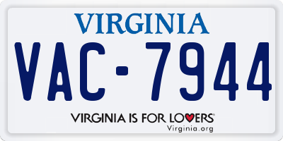 VA license plate VAC7944
