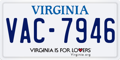 VA license plate VAC7946