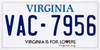 VA license plate VAC7956