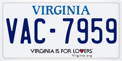 VA license plate VAC7959