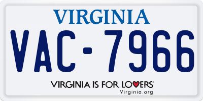 VA license plate VAC7966