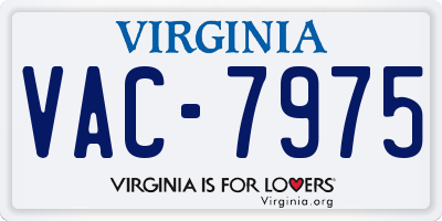 VA license plate VAC7975