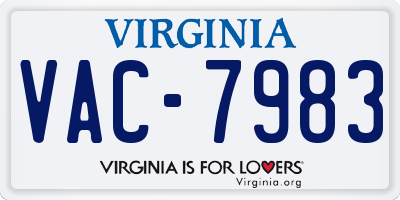 VA license plate VAC7983