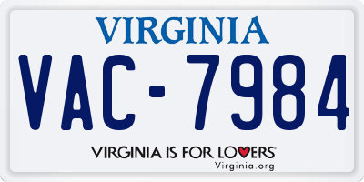 VA license plate VAC7984