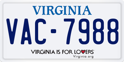 VA license plate VAC7988
