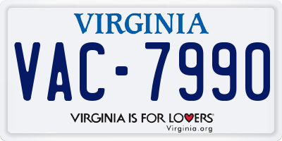 VA license plate VAC7990
