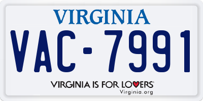 VA license plate VAC7991