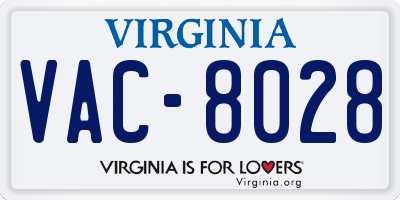 VA license plate VAC8028