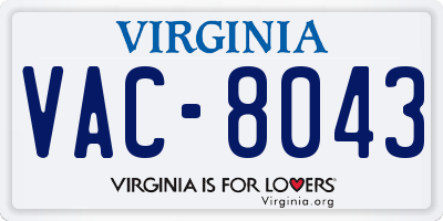 VA license plate VAC8043