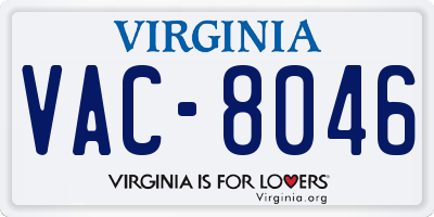 VA license plate VAC8046