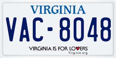 VA license plate VAC8048