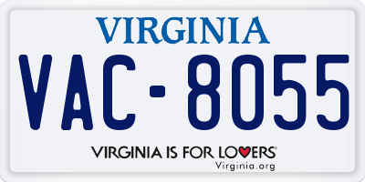 VA license plate VAC8055