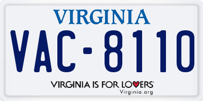 VA license plate VAC8110