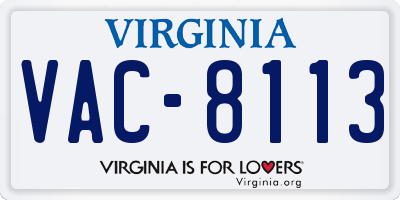 VA license plate VAC8113