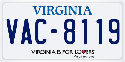 VA license plate VAC8119