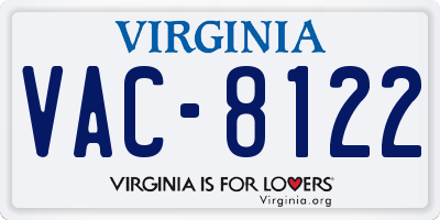 VA license plate VAC8122