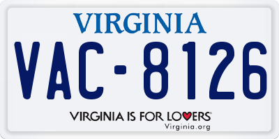 VA license plate VAC8126