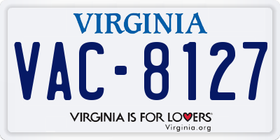 VA license plate VAC8127