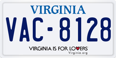 VA license plate VAC8128