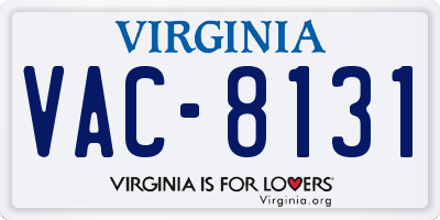 VA license plate VAC8131