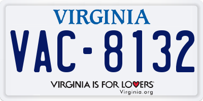 VA license plate VAC8132