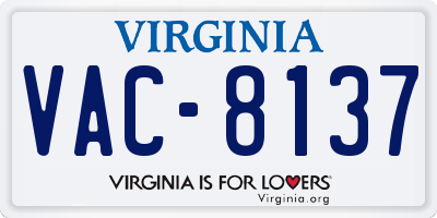 VA license plate VAC8137