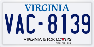 VA license plate VAC8139